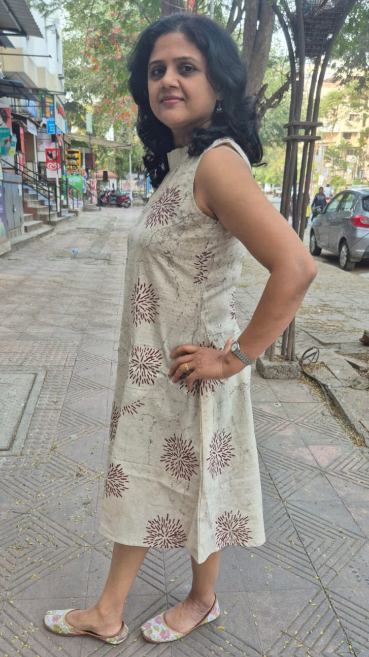 Clay Cracks Dabu Sleeveless One Piece