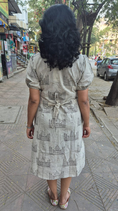 Clay Cracks Dabu Sleeved One Piece