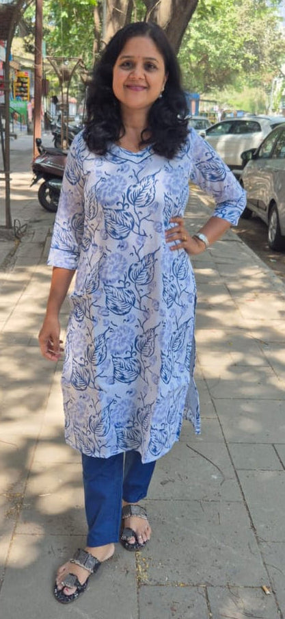White Mul Cotton Kurta