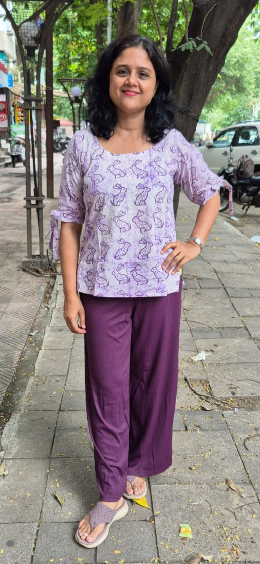 Purple Cracks Dabu Short Top