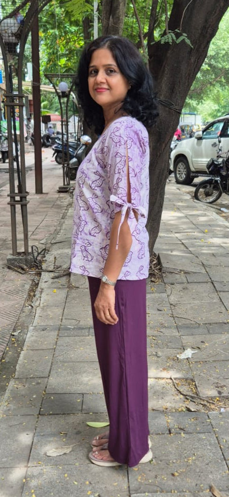 Purple Cracks Dabu Short Top