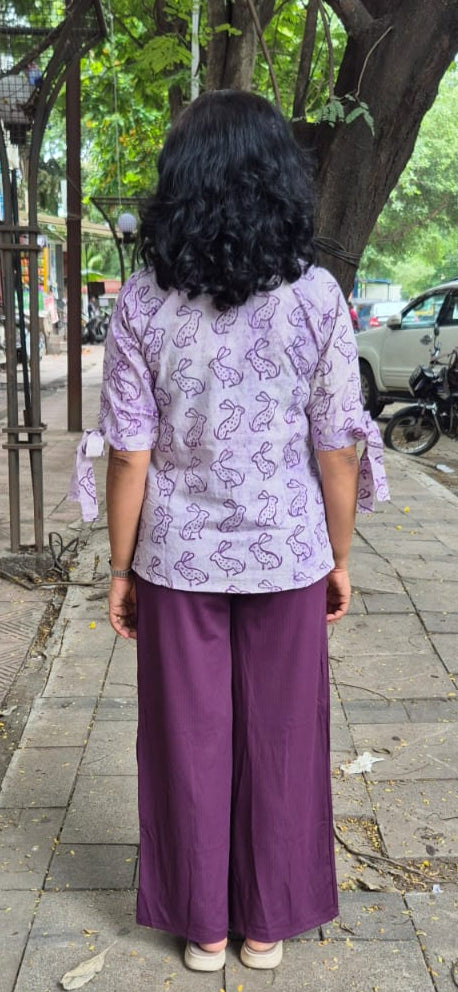 Purple Cracks Dabu Short Top