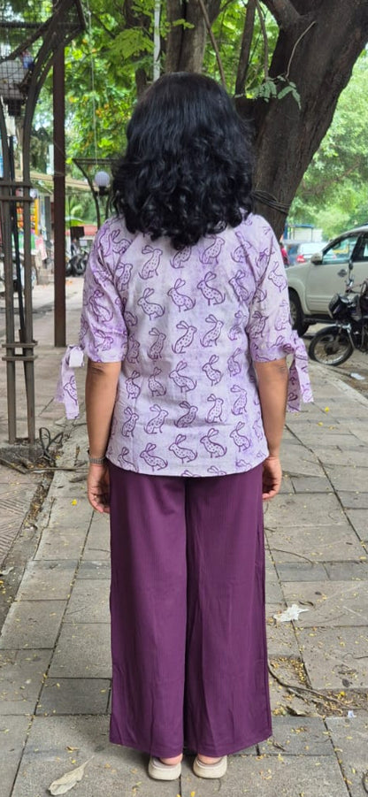 Purple Cracks Dabu Short Top