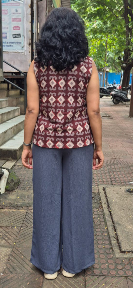 Wine Slub Cotton Short Top
