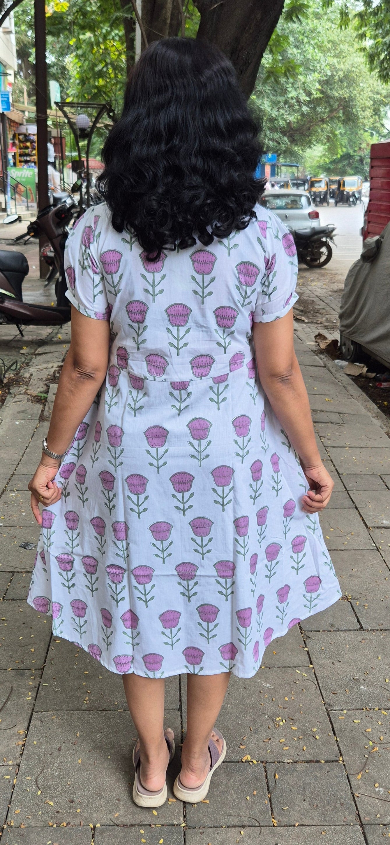 White Poplin Knee Length One Piece