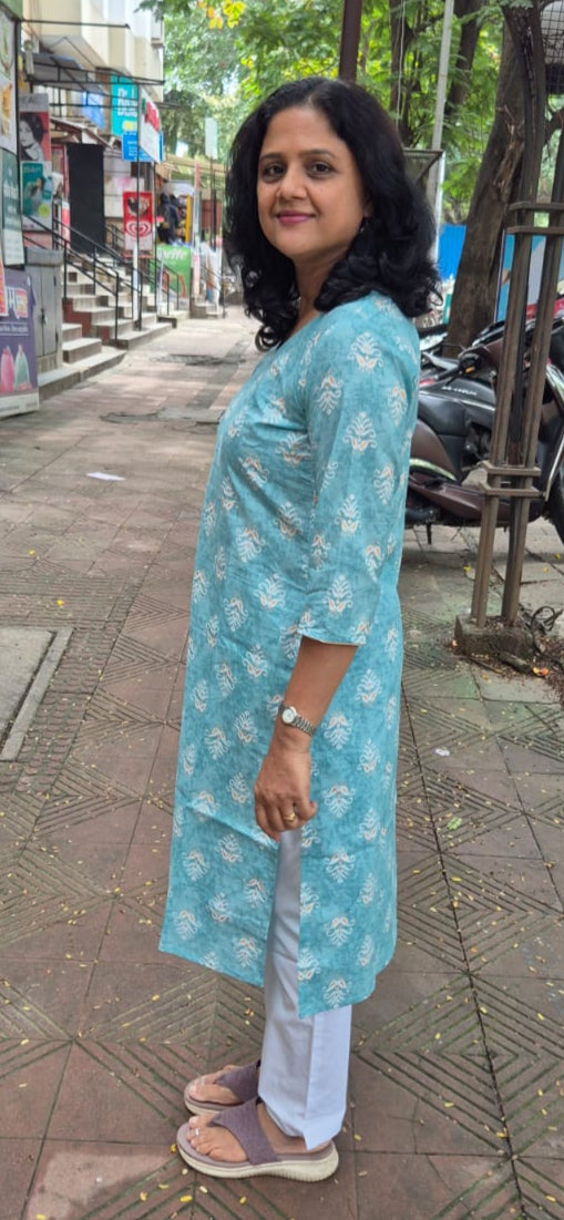 Sky Blue Pure Cotton Kurta