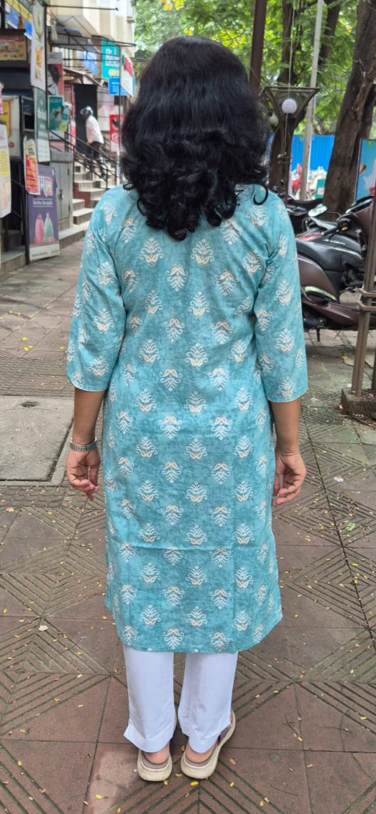 Sky Blue Pure Cotton Kurta