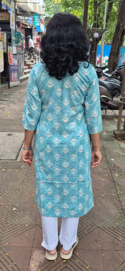 Sky Blue Pure Cotton Kurta