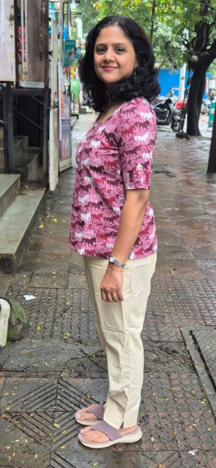 Wine Pure Cotton Short Top