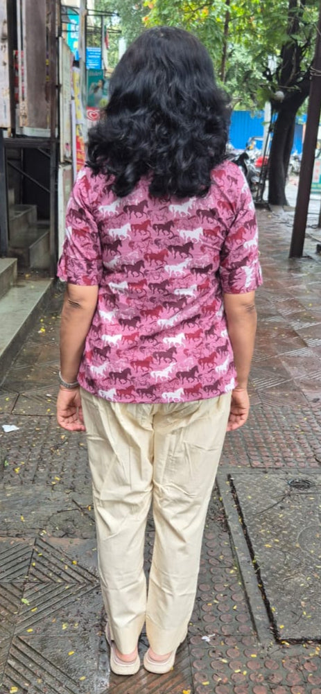 Wine Pure Cotton Short Top