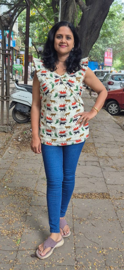 Off White animal print Short top