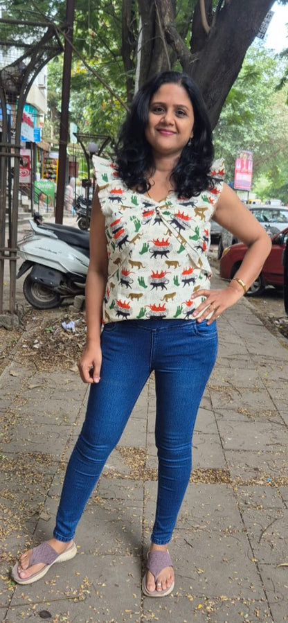 Off White animal print Short top