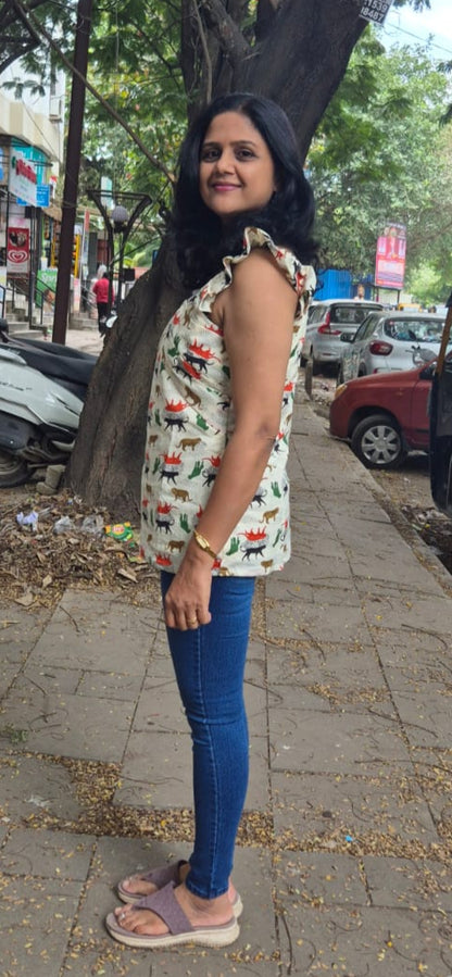 Off White animal print Short top