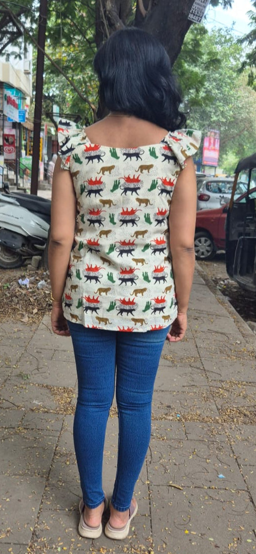 Off White animal print Short top