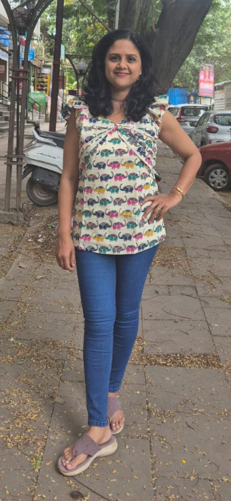 Off White animal print Short top