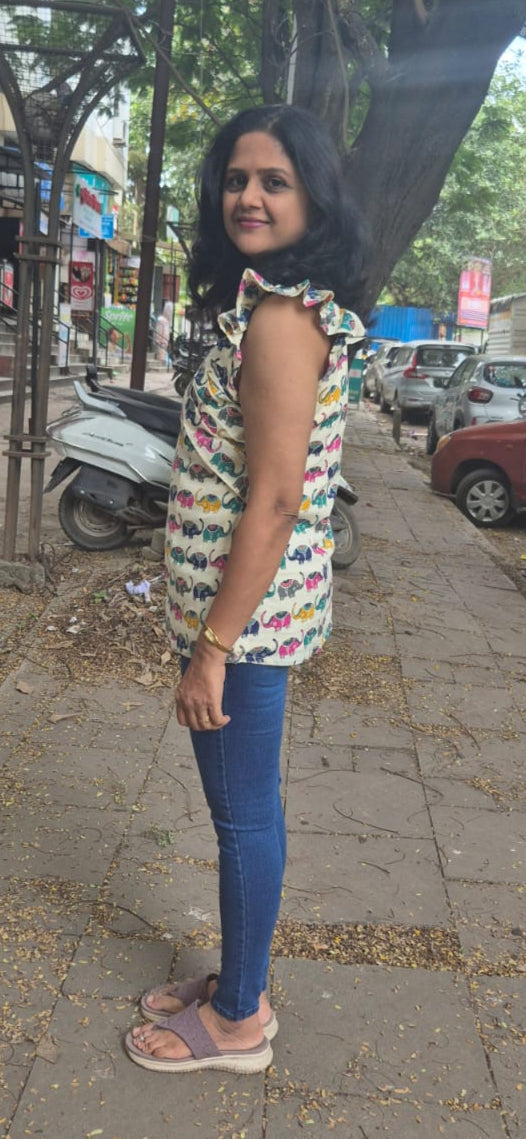 Off White animal print Short top