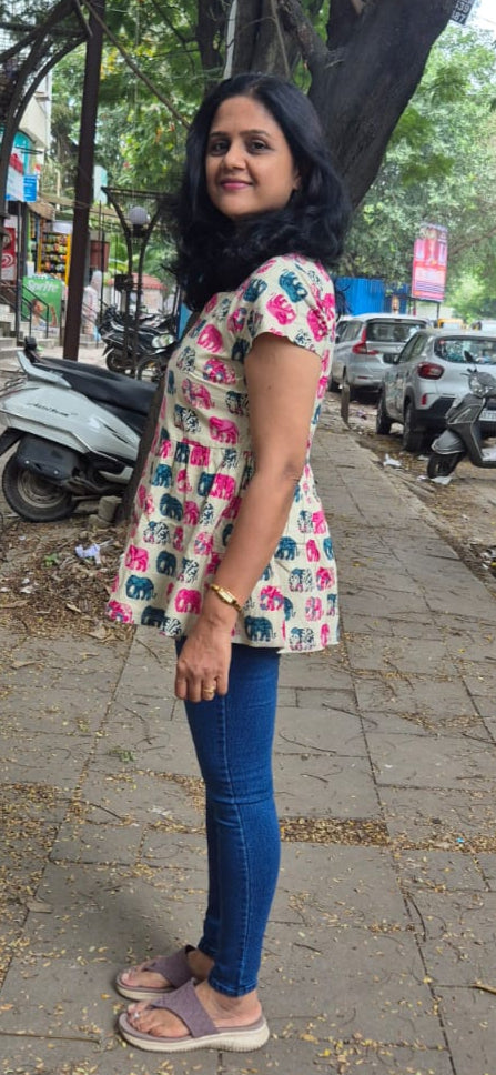 Off White animal print peplum Short top