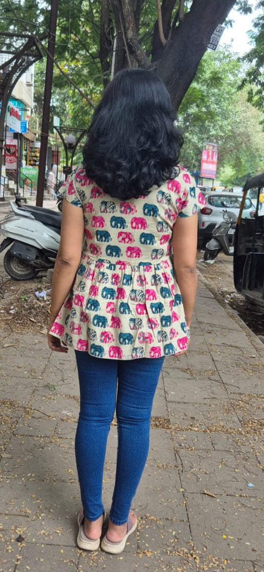 Off White animal print peplum Short top