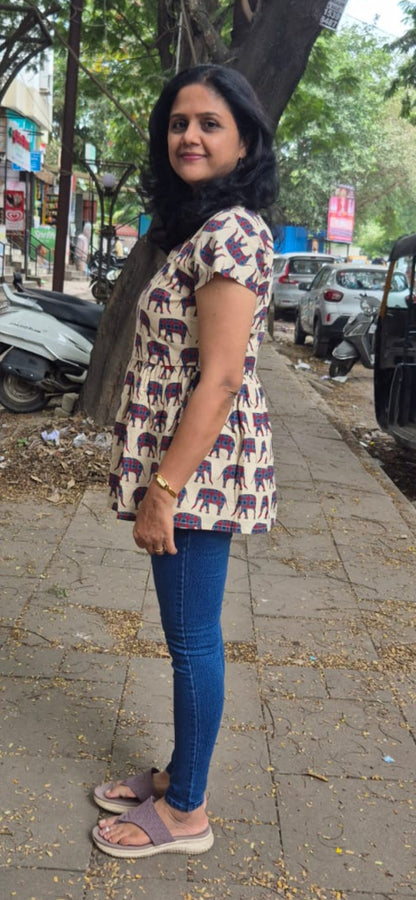 Off White animal print peplum Short top