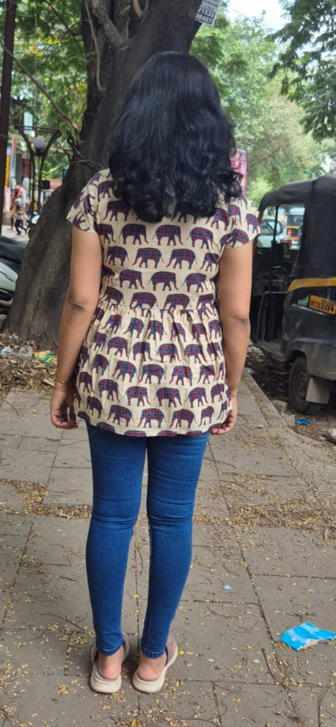 Off White animal print peplum Short top