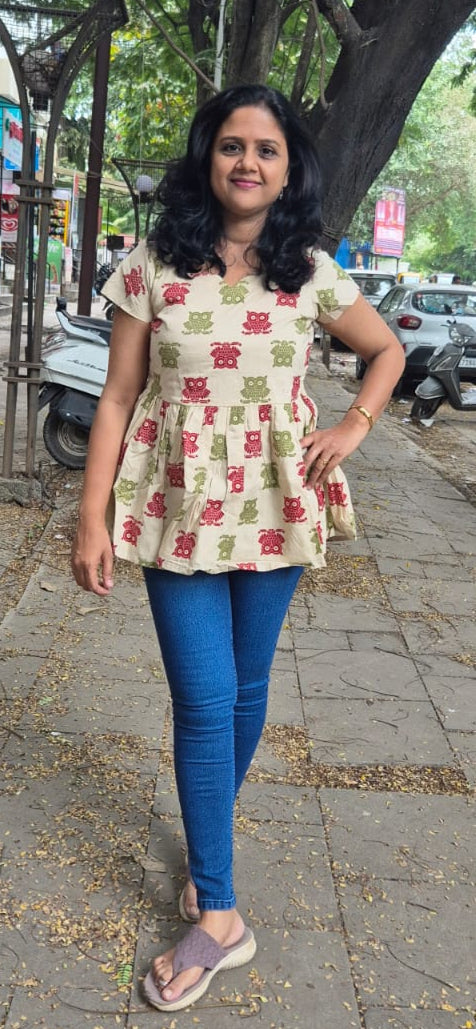 Off White animal print peplum Short top