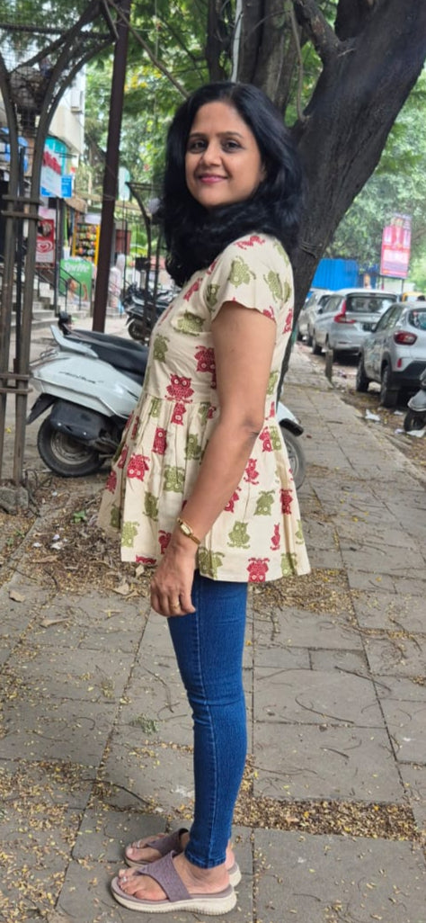 Off White animal print peplum Short top