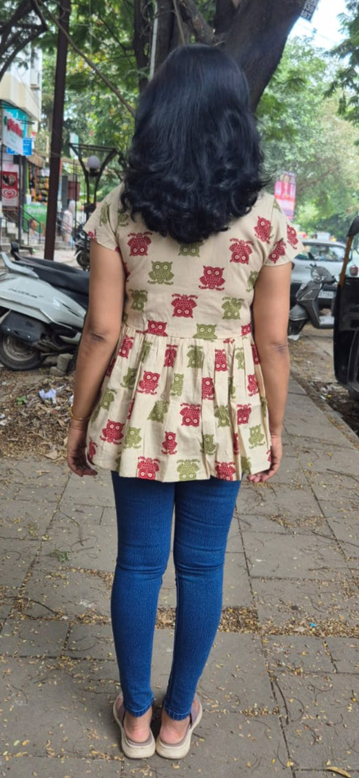 Off White animal print peplum Short top