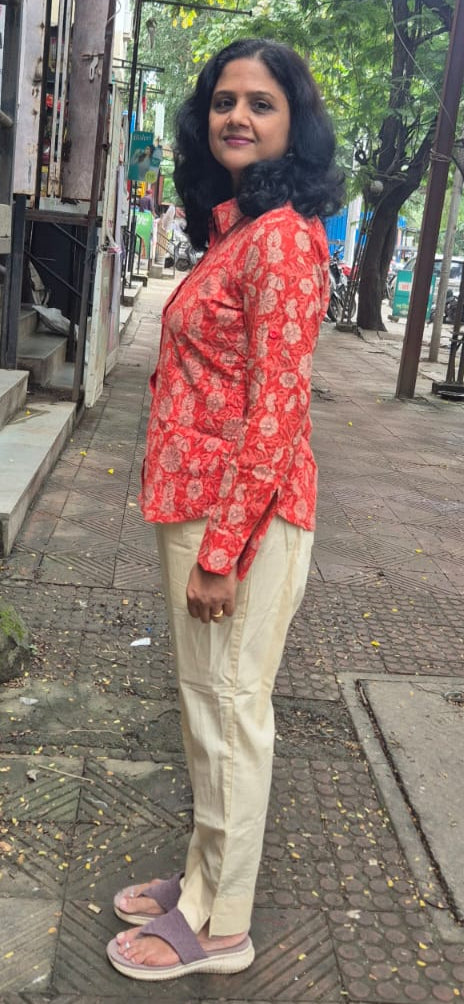 Orange Dabu Hand Block Printed Full Shirt