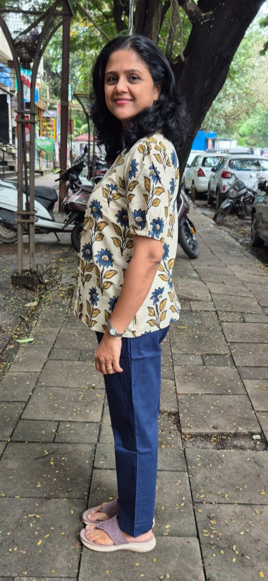 Off White Ajrakh Cotton Short Top