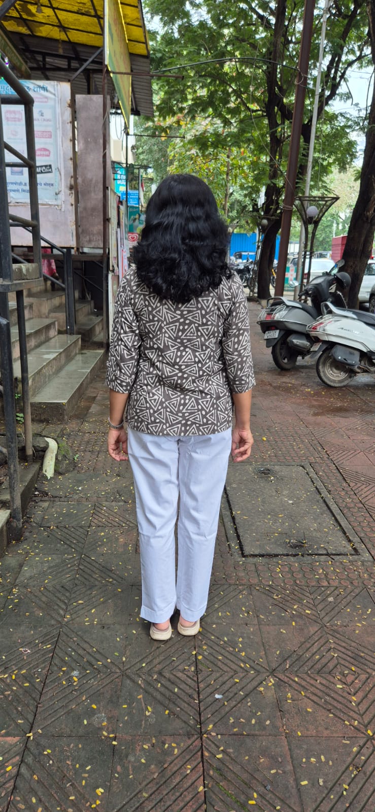 Clay Pure Cotton Dabu Handblock Printed Short Top