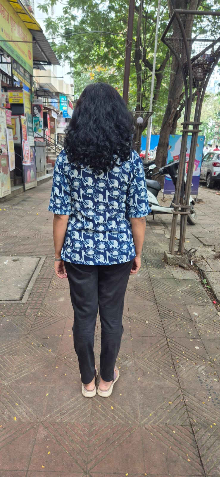 Indigo  Cotton Short Topo Cotton Short Top