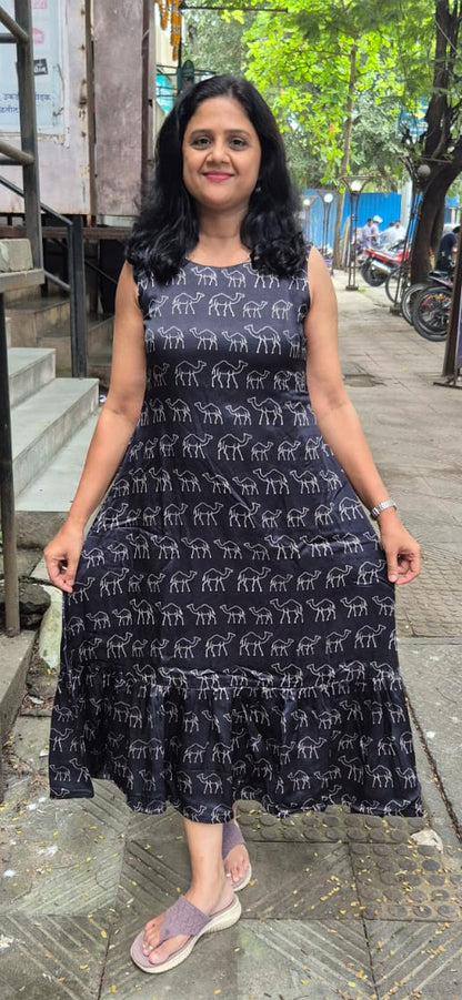 Black Mashru Silk One Piece