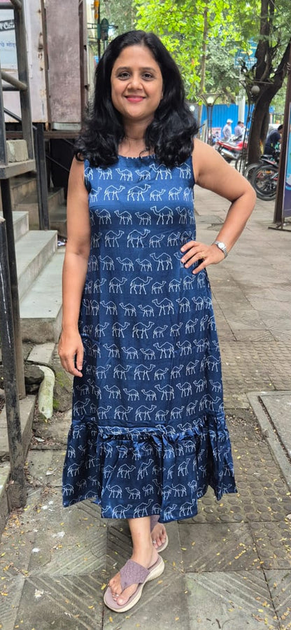 Blue Mashru Silk One Piece