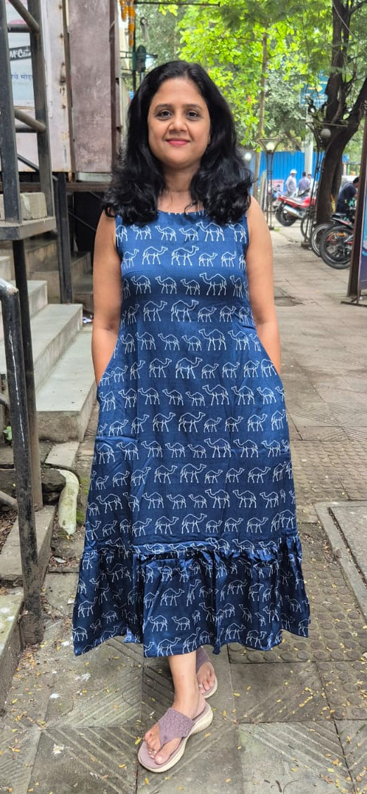 Blue Mashru Silk One Piece