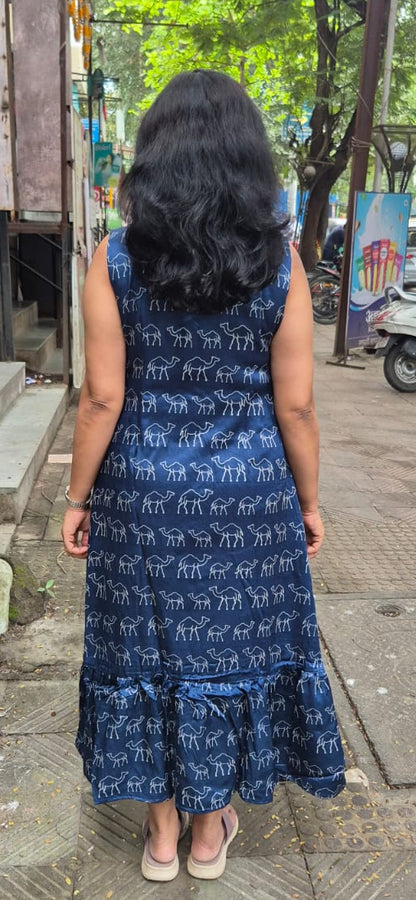 Blue Mashru Silk One Piece