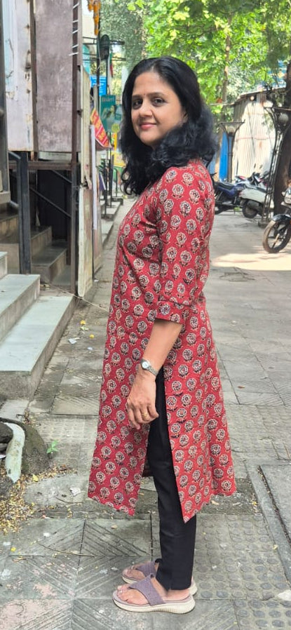 Maroon Ajrakh Cotton Kurta