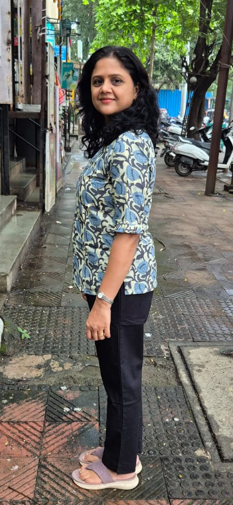 Sky Blue Cotton Short Top