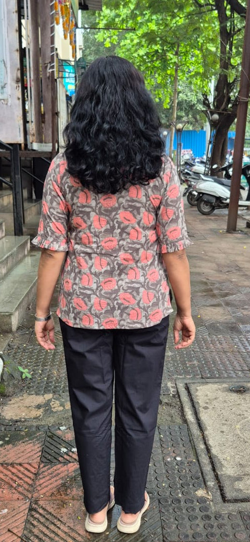 Peach Cotton Short Top