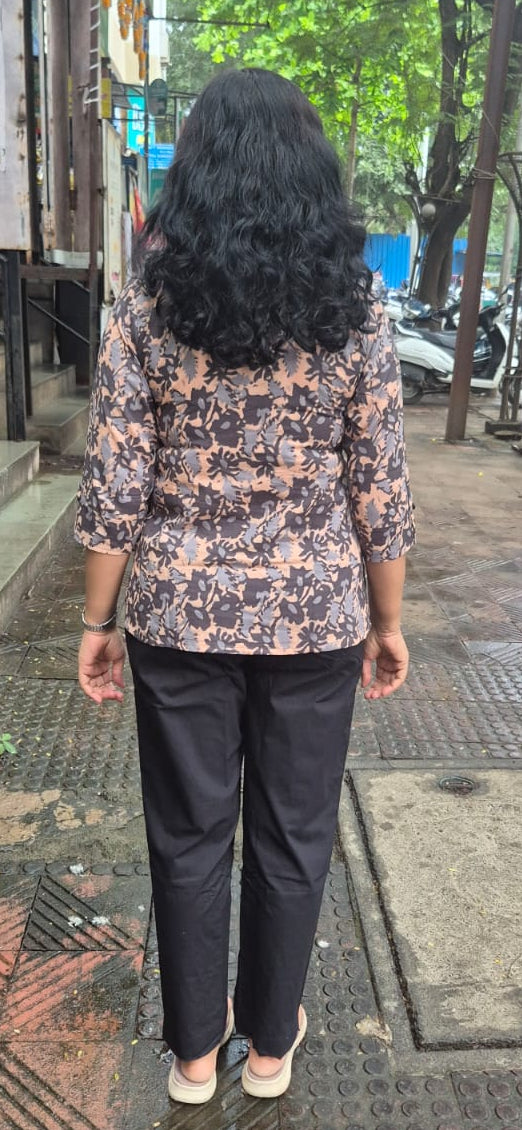 Slate Grey Cotton Short Top