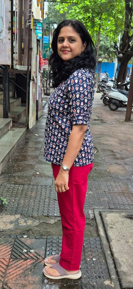 Blue Pure Cotton Short Top