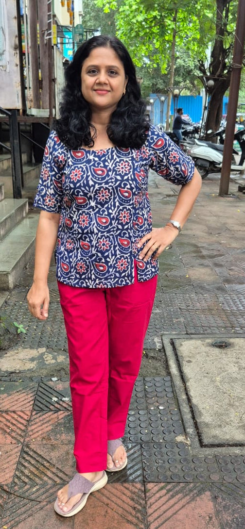 Indigo Cotton Short Top