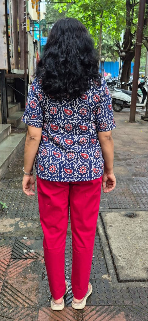 Indigo Cotton Short Top