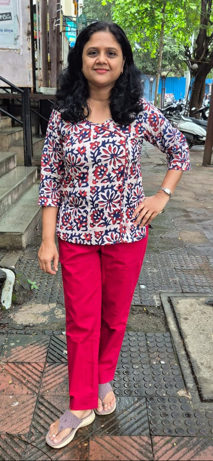 Indigo Cotton Short Top