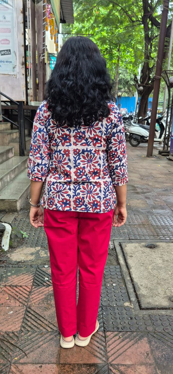 Indigo Cotton Short Top