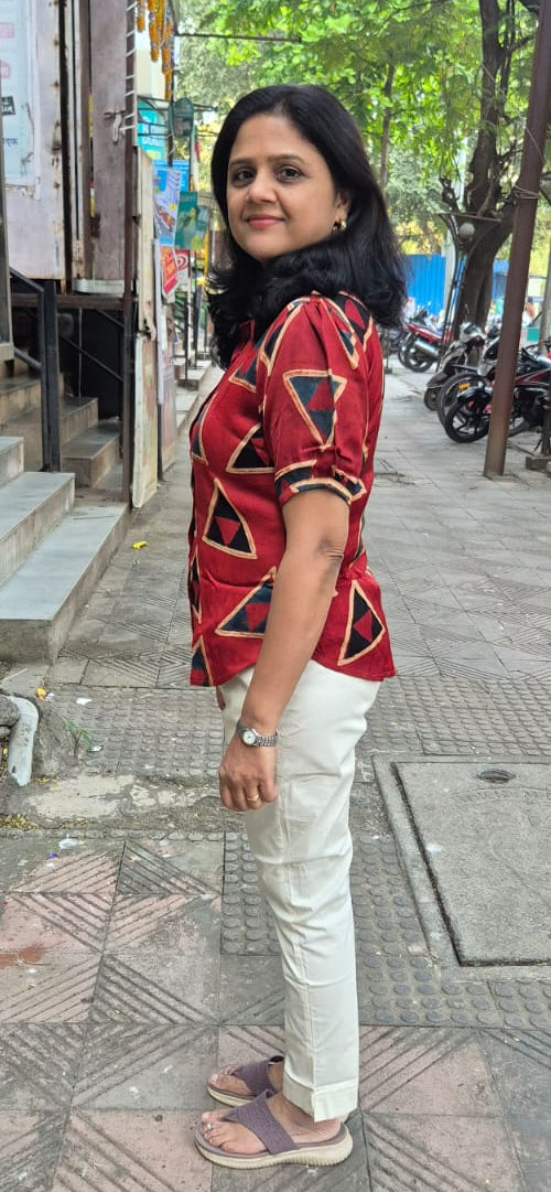 Maroon Hand Block Modal Silk Shirt