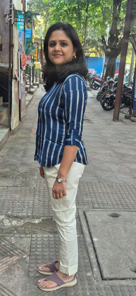Blue Hand Block Modal Silk Shirt