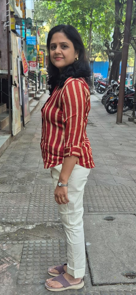 Maroon Hand Block Modal Silk Shirt