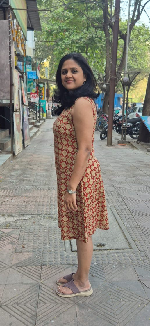 Maroon Slub Cotton Hand Block Printed One Piece