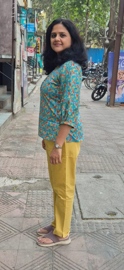 Peacock Blue Pure Cotton Short Top