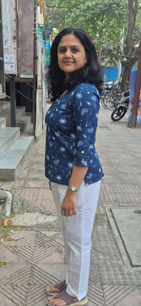 Indigo Pure Cotton Short Top